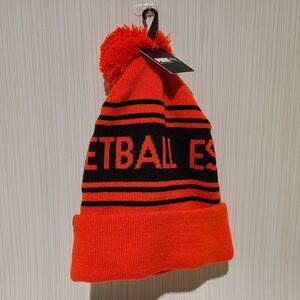 Orange & Black Puma Winter Beanie Hat with Pom Pom